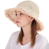 EINSKEY Women's Straw Bucket Hat - UV Protection