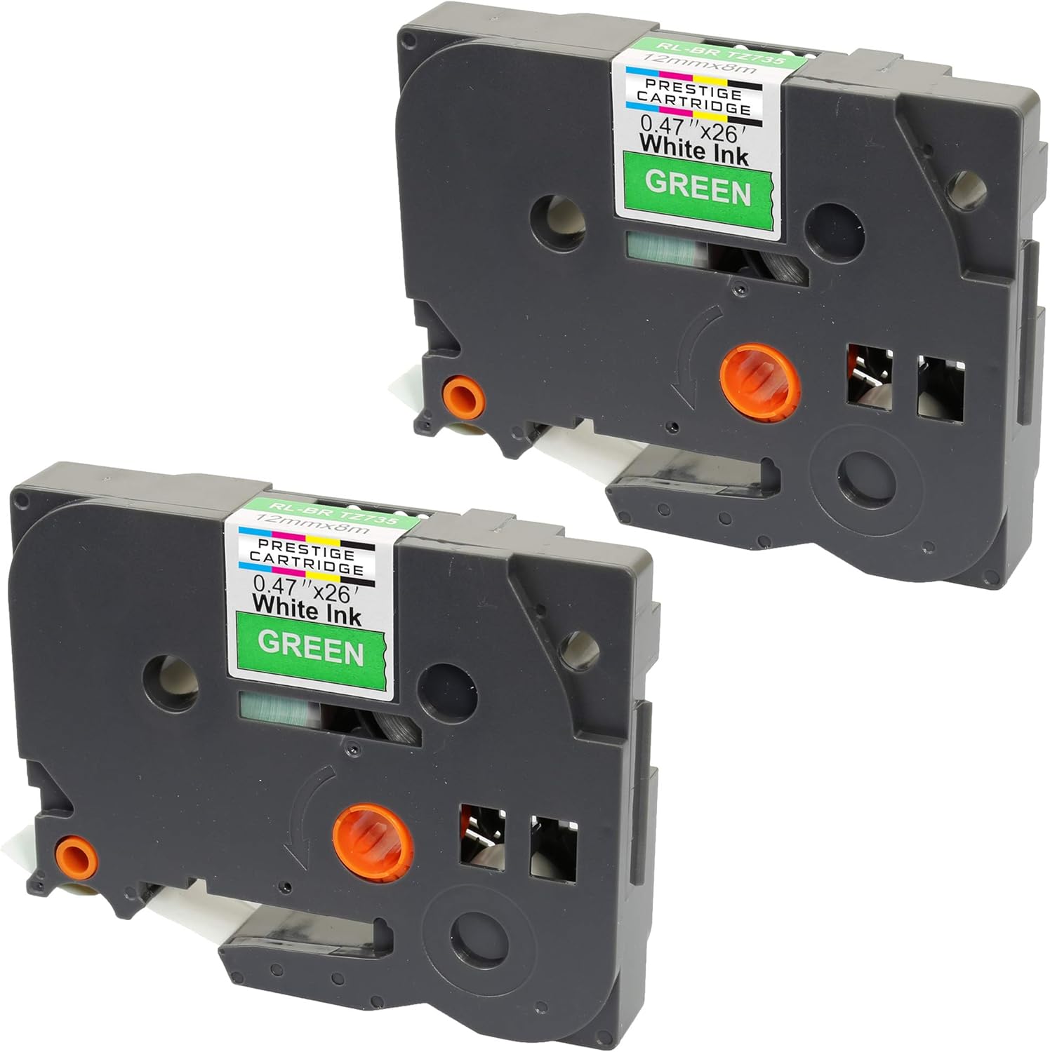 2 Kassetten TZe735 TZ735 weiß auf