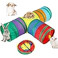 BWOGUE Bunny Tunnels & Tubes Collapsible 3 Way Bunny Hideout Small Animal Activity Tunnel Toys for Dwarf Rabbits Bunny Guinea