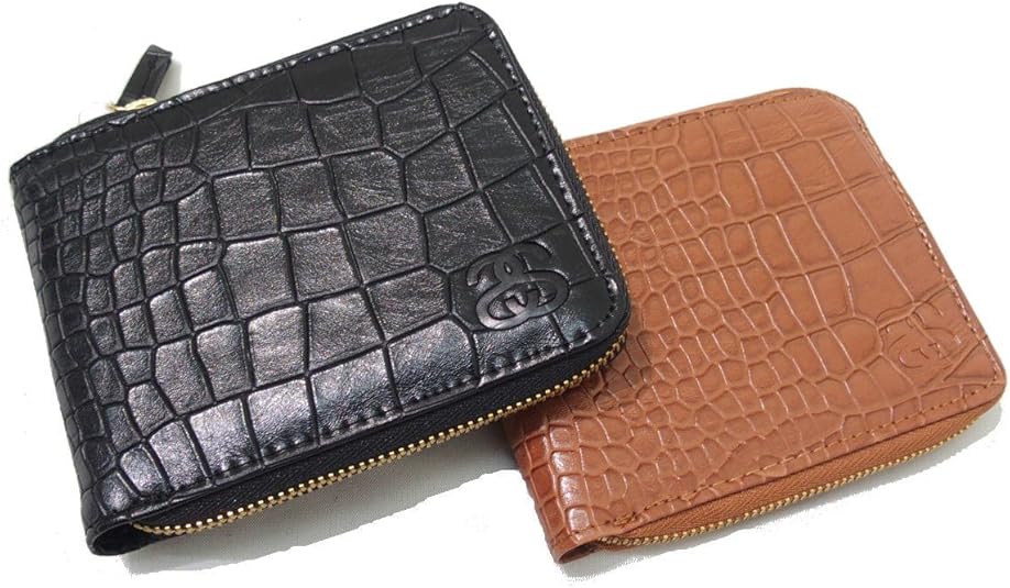 Amazon Stussy ステューシー 二つ折り ウォレット Croc Zip Wallet Free Black Stussy ステューシー シューズ バッグ