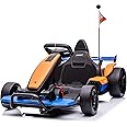 24V Licensed McLaren Electric Go Kart, Electric Go Kart for Kids, 400W Powerful Battery Powered Ride On Go Kart with Drift Race Pedal, 2 Speeds, Damping System, Music, Racing Flag, Seat Belt