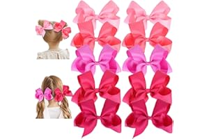 CLIPBAND Hair Bows for Girls 10PCS Girls Toddler bows Clips Black Grosgrain Ribbon Alligator Clips Kids Hair Accessories