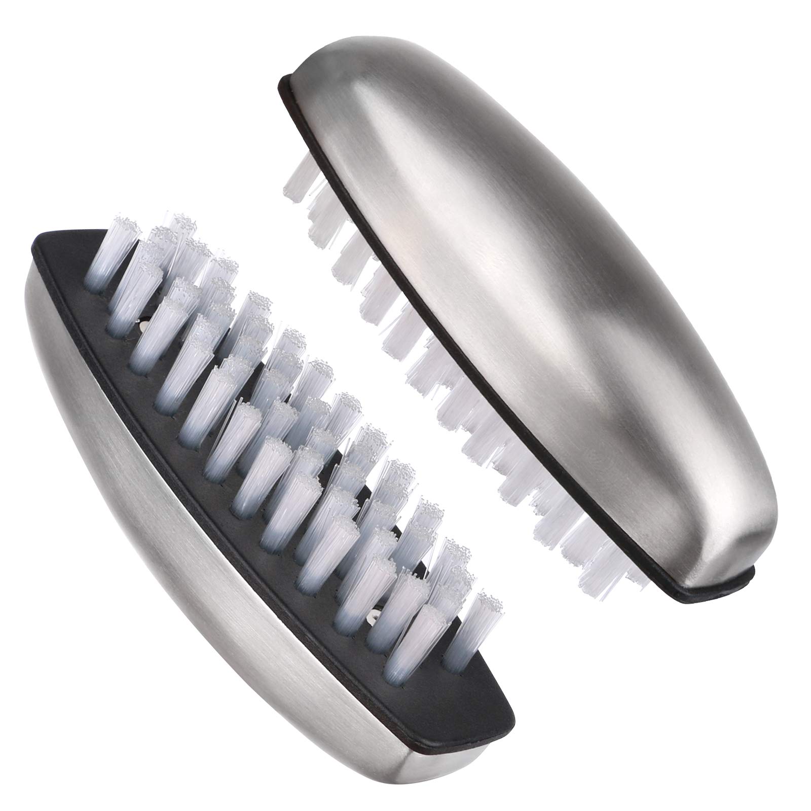 Yebeauty Nail Brush Fingernail Cleaner, Hand Scrub Cleaning Brush Stainless Steel Hand Finger Toes Scrubbing Brush, Pedicure Nail Scrubber, 2 Pack