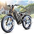 Eahora Romeo Pro Ⅲ/Ⅱ Ebike - Dual Motor 46-50MPH 5000W/4000W 60V 80Ah 200Miles Electric Bike for Adults, Long Range Electric Mountain Bike 26" Fat Tire Air Full Suspension E-Bike with UL2849