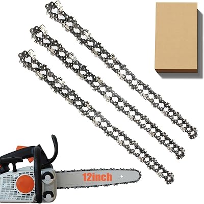 3 Pack Chainsaw Chain 12 inch 3/8 LP .043 gauge 44 drive links