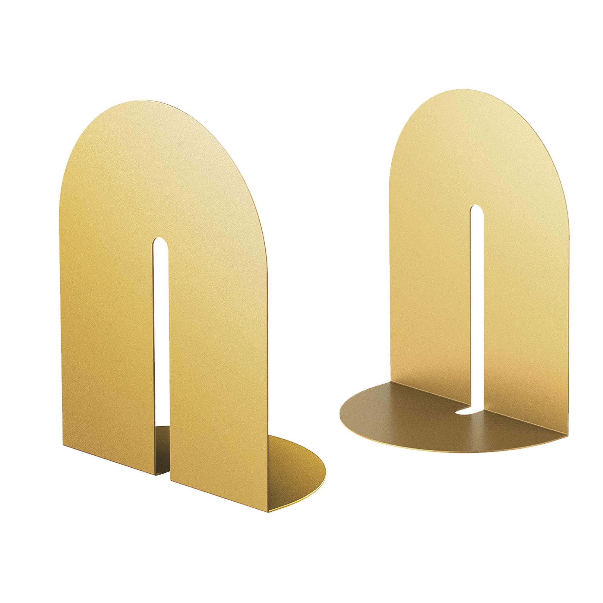 Photo 1 of Ondeam Runway Gold Bookends for Books,1 Pair Metal Book Holders for Office Shelves Adults & Kids Gift(Gold)