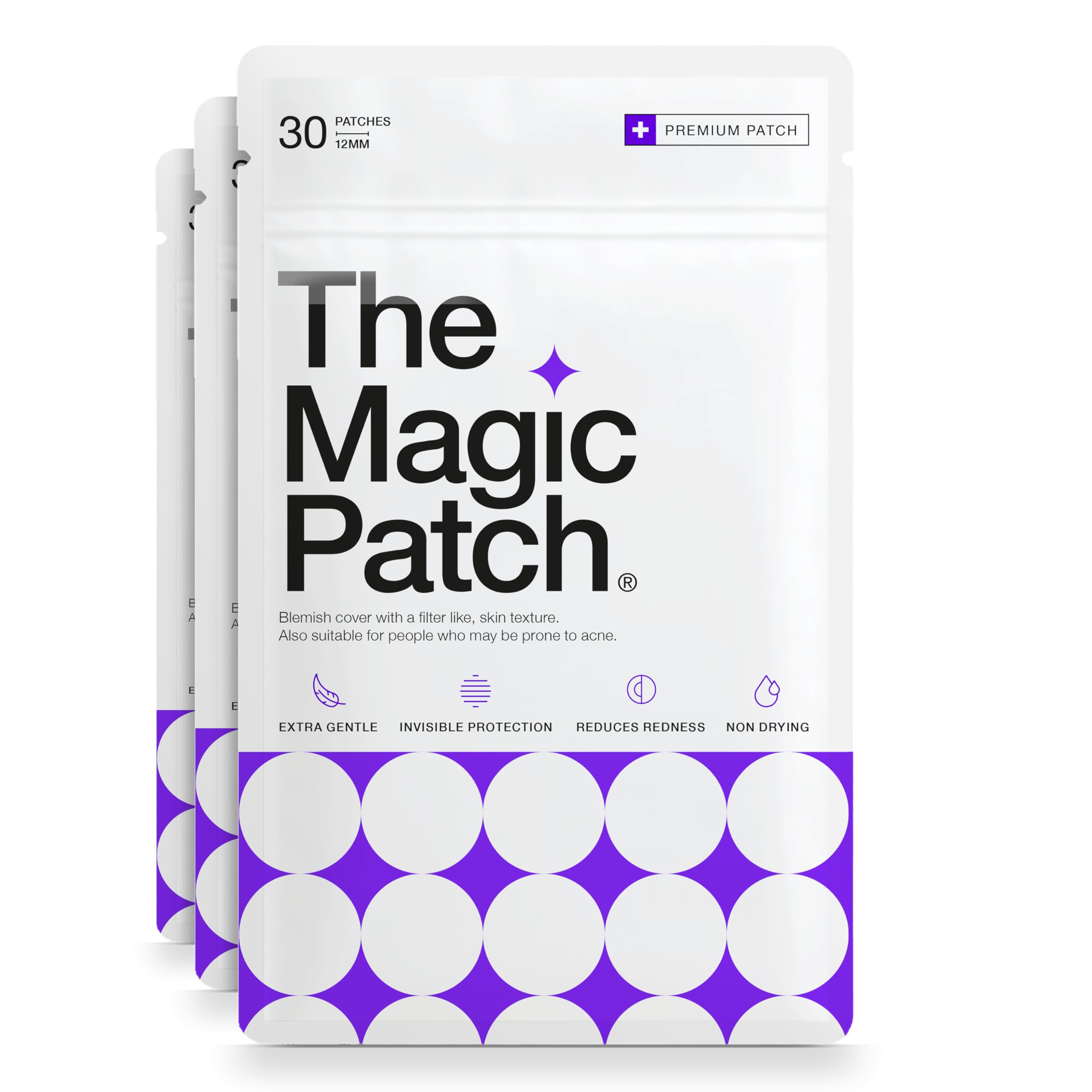 The Magic Patch Acne Patches - Translucent Hydrocolloid Pimple Patch Spot Treatment Stickers for Face and Body - Fast-Acting, Vegan & Cruelty Free Skin Care (Pack of 90)