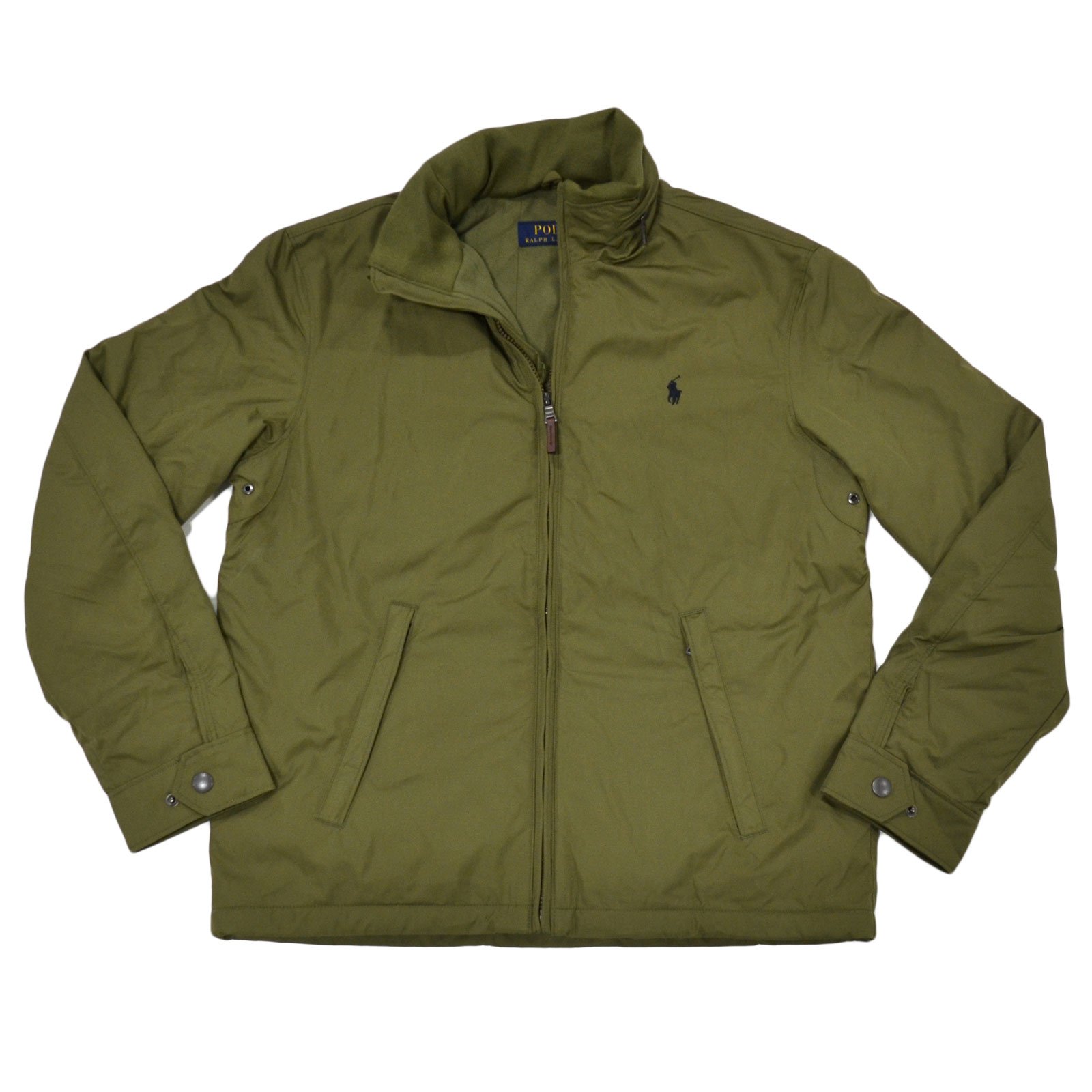 olive green polo jacket