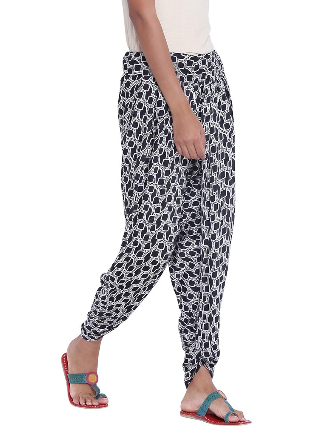 9rasa women cotton viscose printed dhoti pants