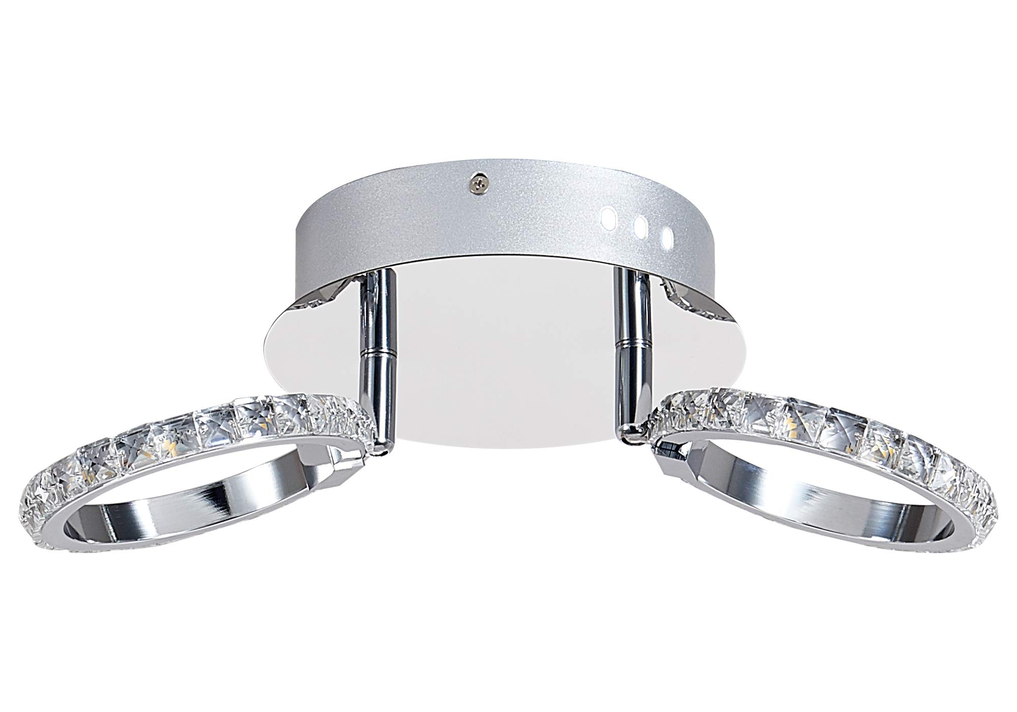 Am - Light Modern K9 Crystal Ceiling Light Bar, Chrome Finish Elegant Two/Four Spots Multiple way, Lighting for Living room, Kitchen and dining room (Two Spots)