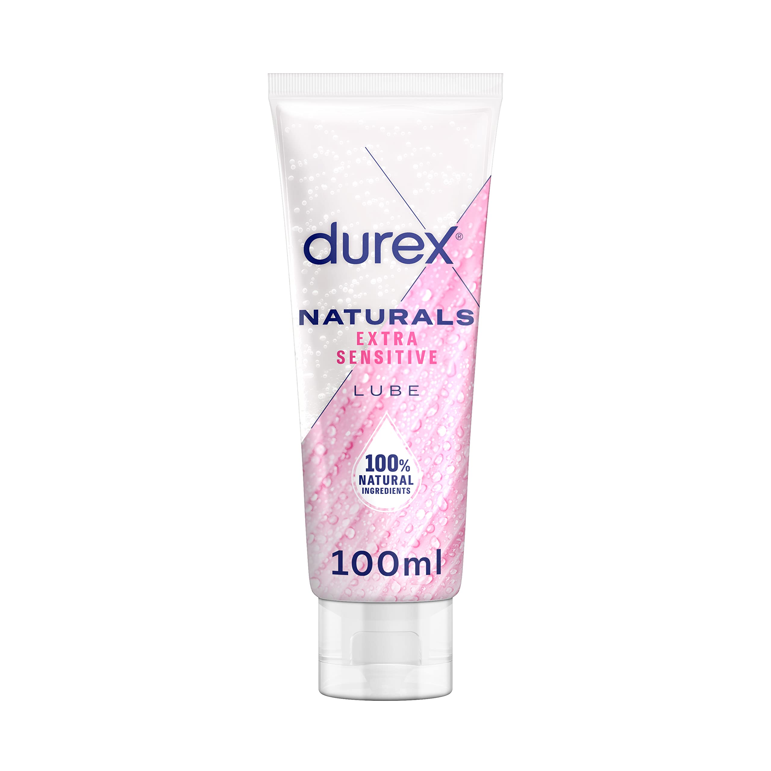 Durex Natural Extra Sensitive Water-Based Lube 100 ml, Intimate Gel Aloe Vera, Non-Sticky, Ph Friendly, Condom and Toy Compatible, Eases Vaginal Dryness