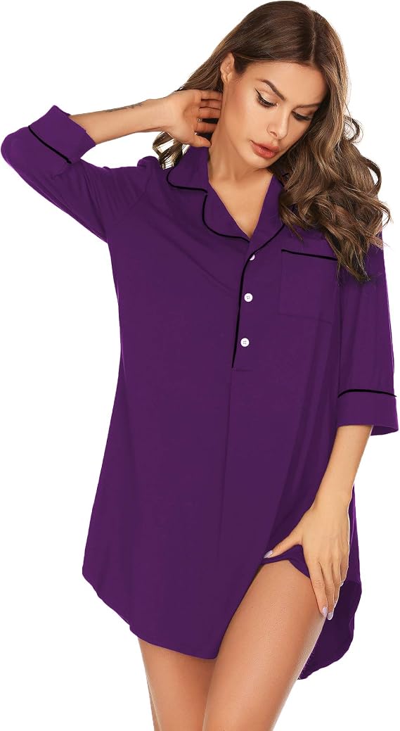 women's button up sleep shirts