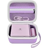 Sticker Printer Case for Memoking T02/ for ETIKEZ PM290C/ for Nelko PM230/ for Phomemo M02/ T02/ Q30S Mini Pocket Printer Machine. Holder for Label Maker, Thermal Paper, USB Cable (Box Only) -Purple