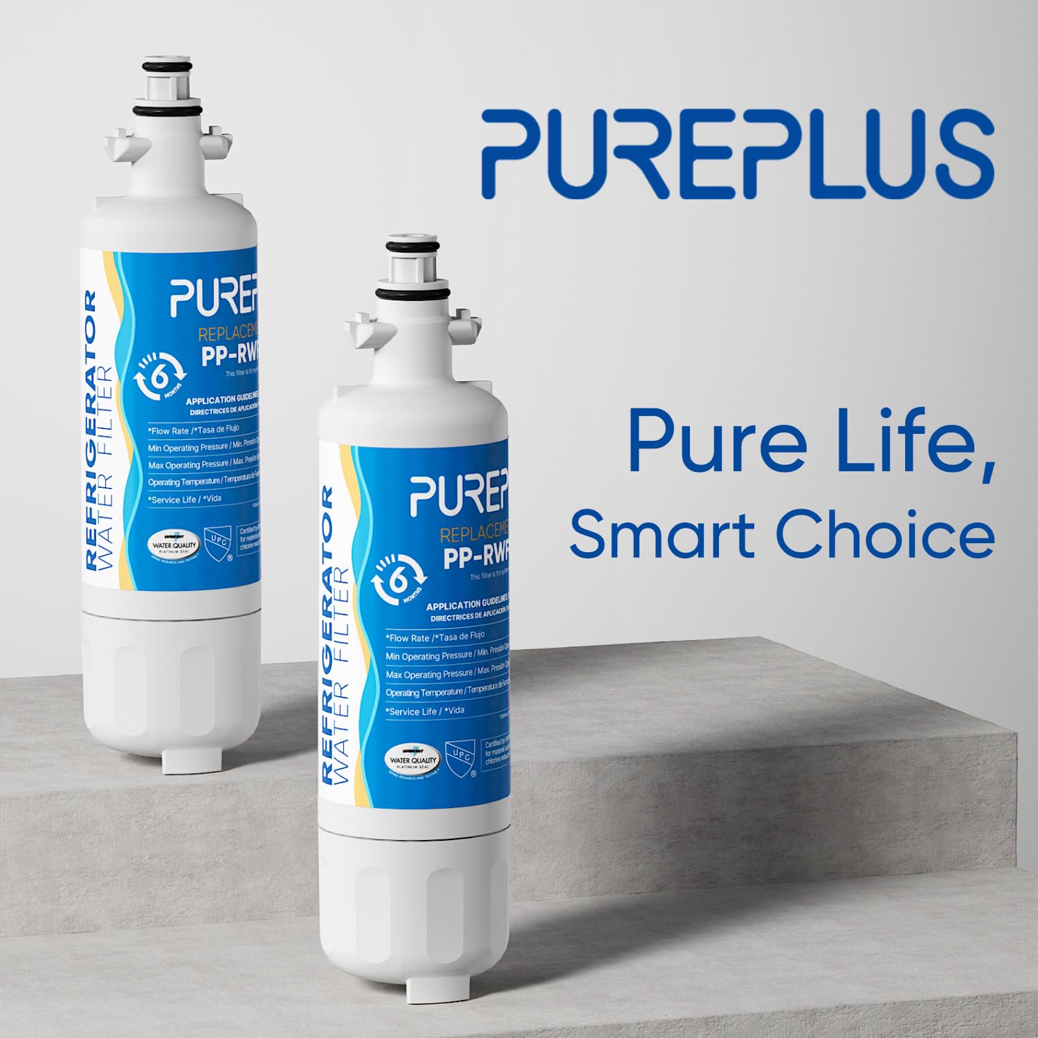 PUREPLUS 9690 Replacement for kenmore Elite 469690 LG LT700P RFC 1200A ADQ36006102 ADQ36006101 LFX28968ST RWF1052 RWF1200A LFXS29626S LFXS30766S LFX31925ST LFX31945ST Refrigerator Water Filter, 4Pack