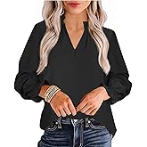 Avanova Women Leopard Print Ruffle V Neck Top 3/4 Long Sleeves Work Business Blouses Shirt