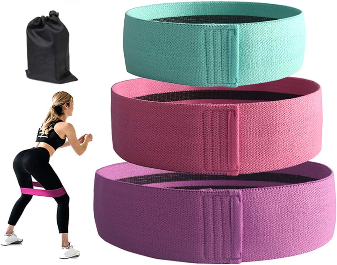 ABIsedrin Resistance Bands, Non-Slip Exercise Loop Bands for Hips Booty Band Set (3 Pack), Legs and Whole Body Work Out, Fitness Bands for Pilates, Yoga and Body Building