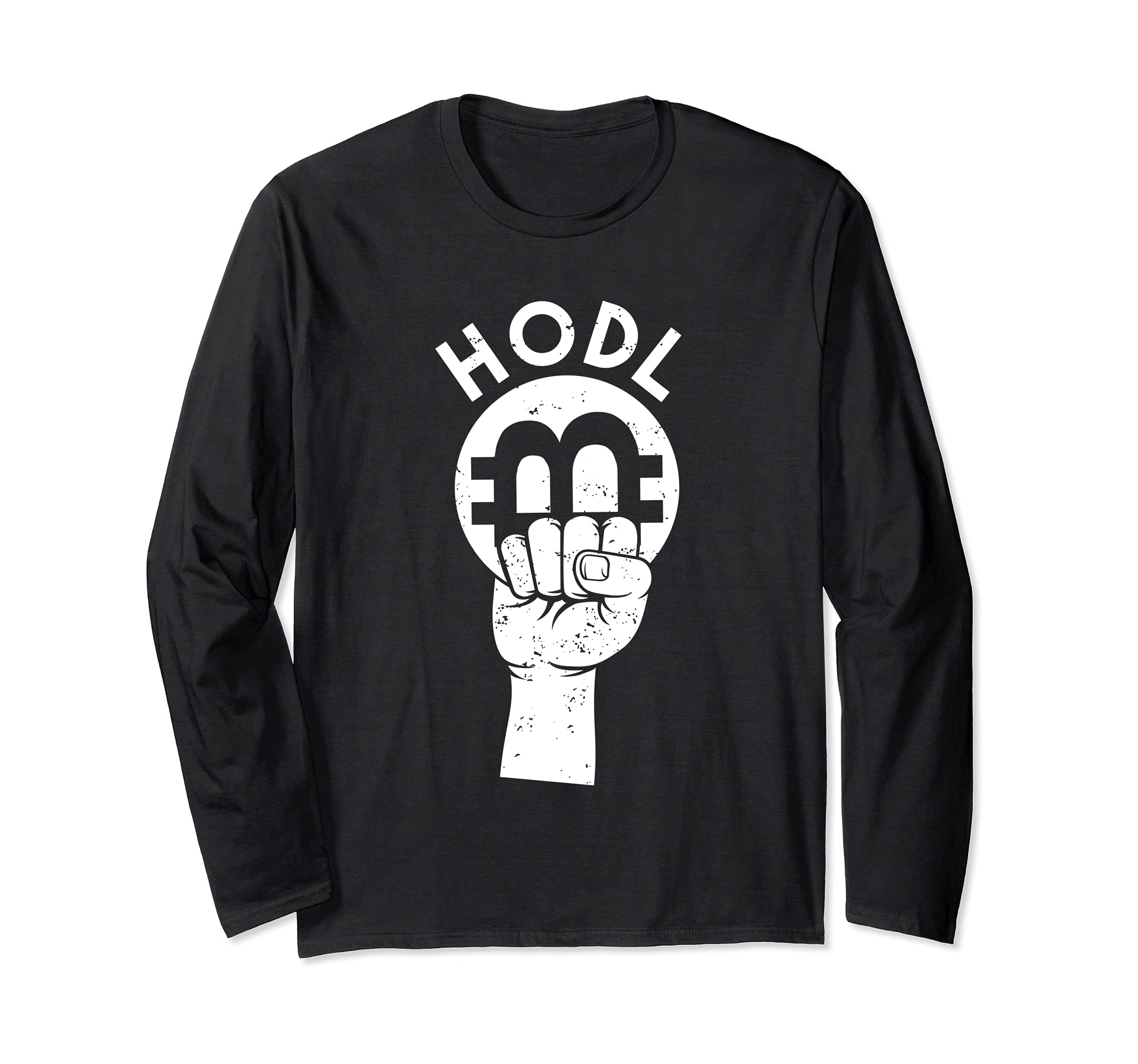 Hodl Bitcoin Hand Holding Cryptocurrency BTC Digital Coin Long Sleeve T-Shirt