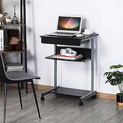 Topeakmart Mobile Compact Computer Desk Cart for