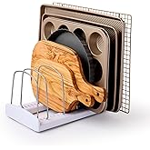 YouCopia StoreMore Adjustable Bakeware Rack with Steel Wires, Cookie Sheet Baking Pan and Tray Organizer for Kitchen Cabinet and Pantry Storage, Premium Edition