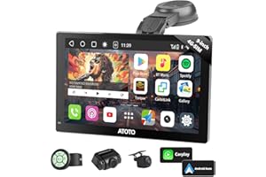MYATOTO CarPlay Screen for Car Android Auto Screen Wireless/Portable, 4G SIM + Android Car Play, 9" QLED Touchscreen 1280 * 720p, 4G/32GB AI Multimedia System, Navigation Audio Receivers P909PR-S3