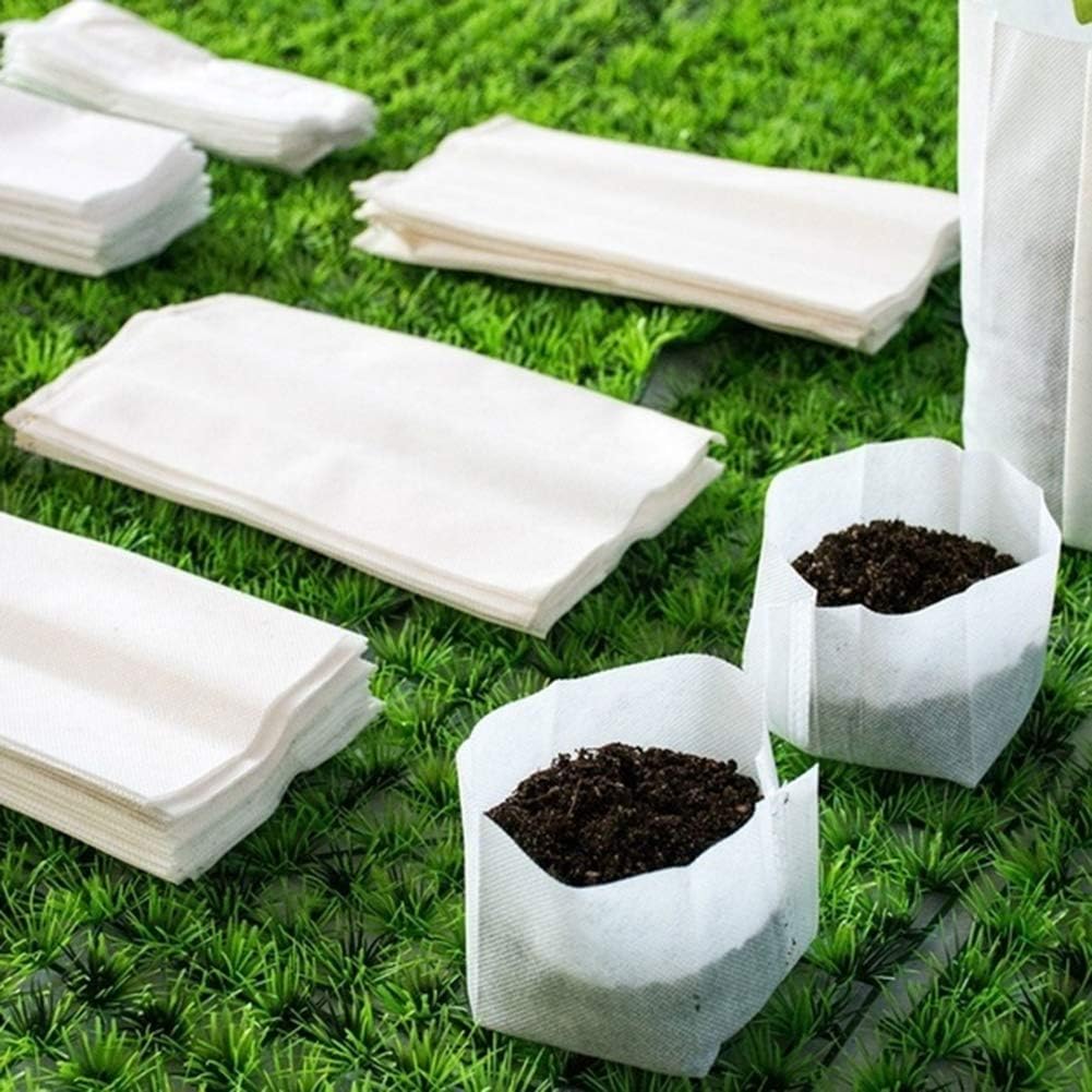 CONSTR 100pcs Degradable NonWoven Fabric Grow Bags Plants Seeding