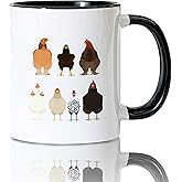 Foyoulame Funny Chicken Coffee Mugs - Chicken Mug, Rustic Chicken Coffee Teacup, ChickenGifts for Women ChickenLovers, Rustic Country Farmhouse Funny Chickens Ceramic CoffeeMug 11oz