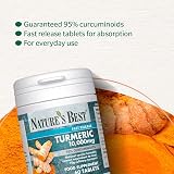 NATURE'S BEST Turmeric 10,000mg Fast Release 60 Tablets UK Made 95% Curcuminoids view 2