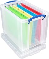 Really Useful Box 19 Litre Plastic Storage Clear with Clip Top Lid view 5