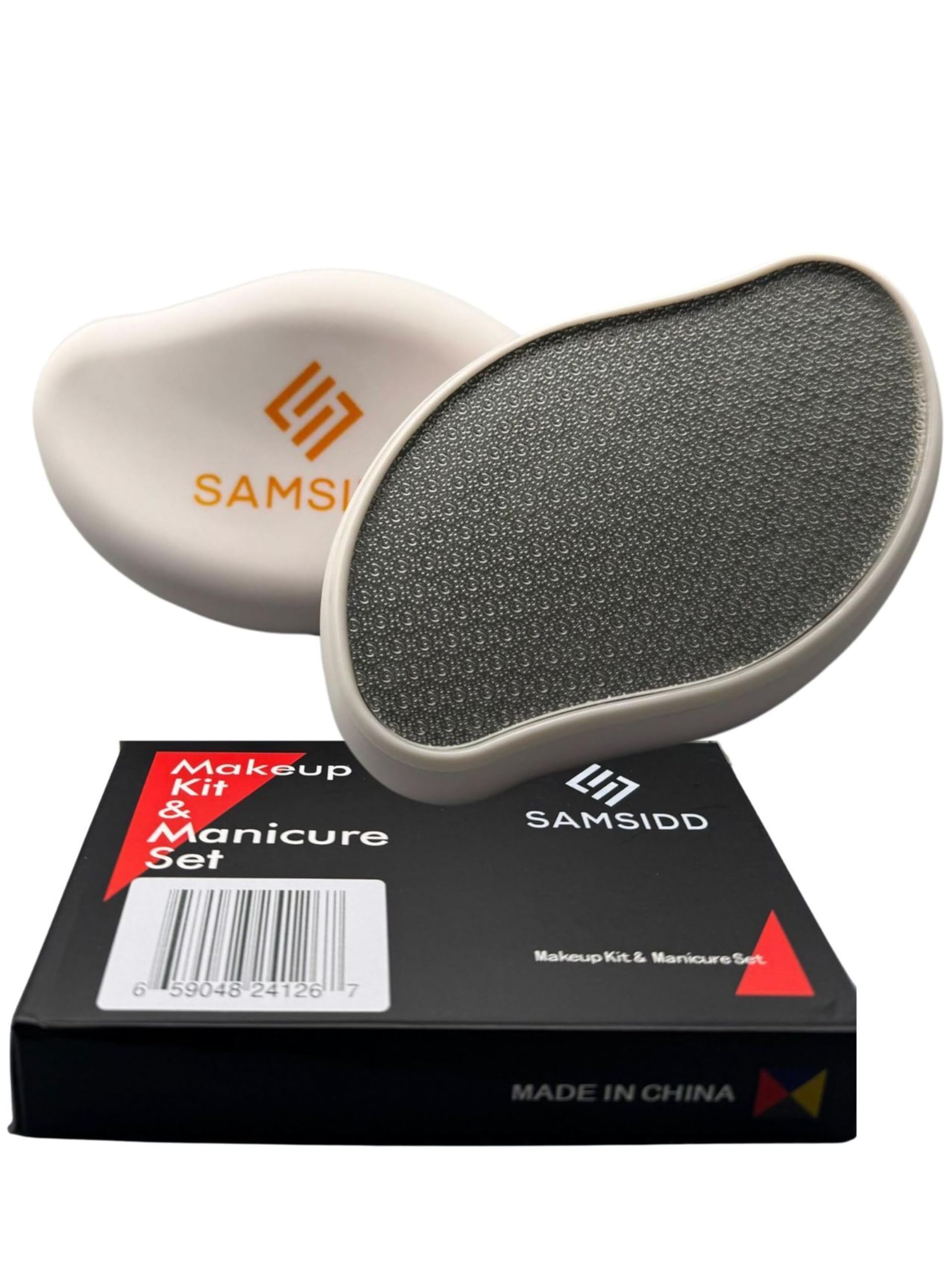 SAMSIDD Crystal Glass Foot File,Comfortable Hand and Foot Grinding Scraper,Wet and Dry feet Use,Smooth and Soft Feet Pedicure Tool for Hard & Dead Heels,Thick Dry Skin, Portable Nano Pumice (Silver)