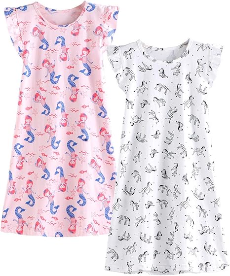 Amazon Hapipana 女の子 ルーム ワンピース パジャマ 子供 ルームウェア 半袖 綿 キッズ 女児 冷房対策 女の子 部屋着 夏用薄着 パジャマ 通販