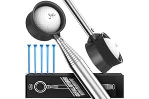 JKL 9Ft/12Ft Golf Ball Retriever for Water Telescopic, Stainless Steel Shaft, High Durability Double-Sided Ball Picker Upper Grabber, Golf Gifts for Golfers