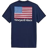 Vineyard Vines Mens Micro Whale American Flag-Short Sleeve Pocket Tee