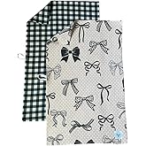 Desert Aqua || 2 Pack|| Double Sided Dish Towels || Waffle Weave Microfiber || Tea Towels || Highly Absorbent || Hanging Loop || Dish Cloths || Modern || Designer Prints