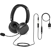 鶹 Basics Wired Computer Headset with Microphone, Foldable, One Size, Black