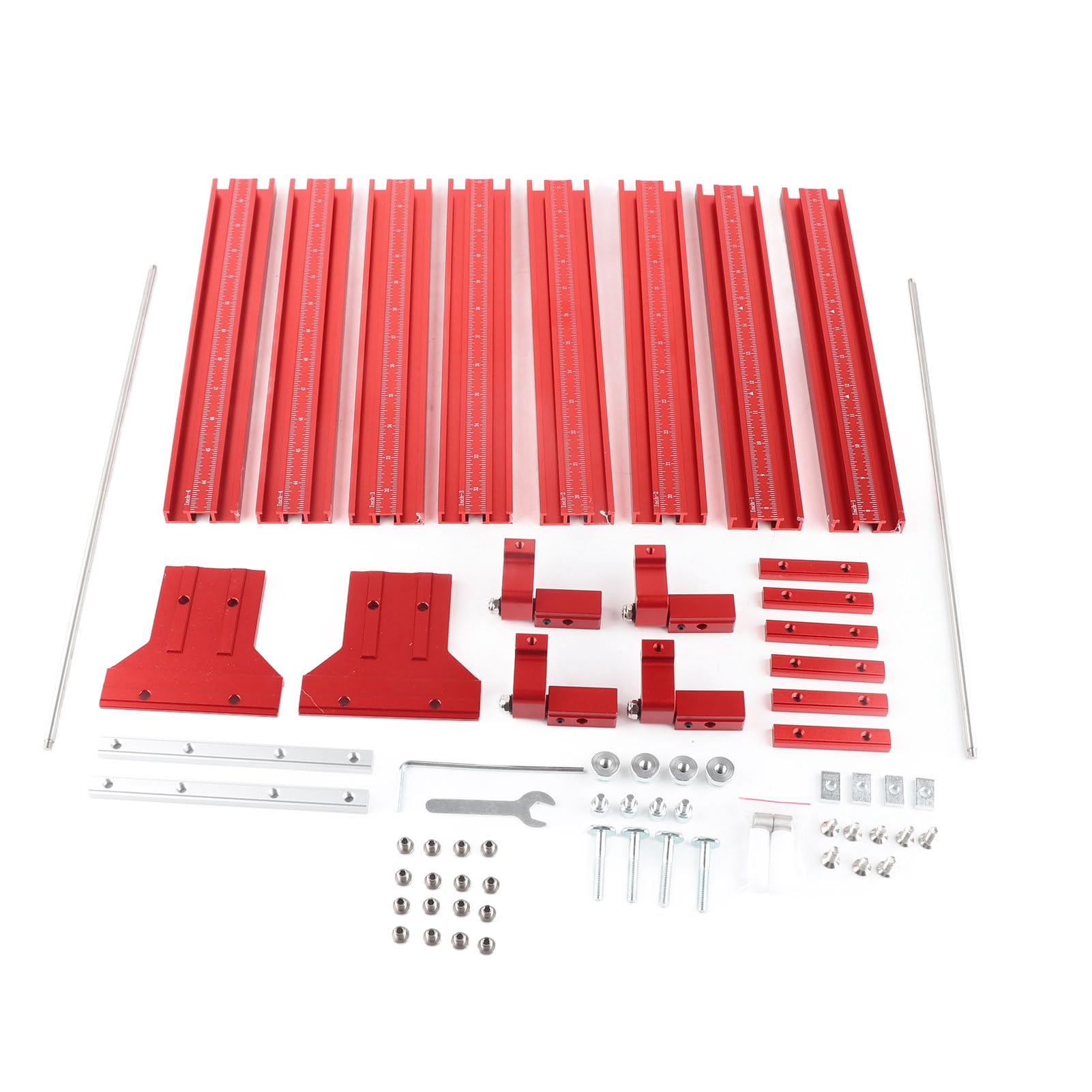 Parallel Guide Rail System 90 Degree Guide Rail System Circular Saw Track Set, Aluminum Alloy Circular Saw Accessories Guide Rail Joining Set for Circular Saw