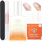 Modelones Nail Strengthener Kits White Nail Polish Remover Pads Cuticle Oil Pen for Nail Repair Hardener for Damaged Nails Growth DIY Nail Manicure Kits 23 Pcs Nail Care Kits for Women 15Ml