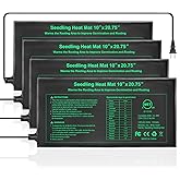 HYDGOOHO Seedling Heat Mat 4 Pack Dual Certified by MET and UL Plant Heating Mat Pad with Power Failure Protection Thermostat