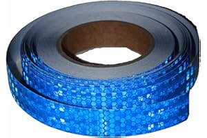 tuyrchu Blue Reflective Tape 1 in X 66 FT for Cars, Waterproof High Visibility Warning Safety Adhesive Tape, Outdoor Reflective Stickers, Reflective Strip.