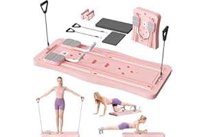SogesPower Multifunctional Pilates Reformer Machine for Home Gym Workout, Foldable&Portable Auto-Rebound Pilates Board, Abdom