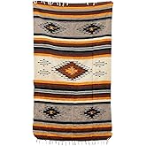 WP West Path Mexican Throw Blanket | Cabin/Southwest Diamond Blanket - Oaxacan Blanket Mexican Home Decor (XL)