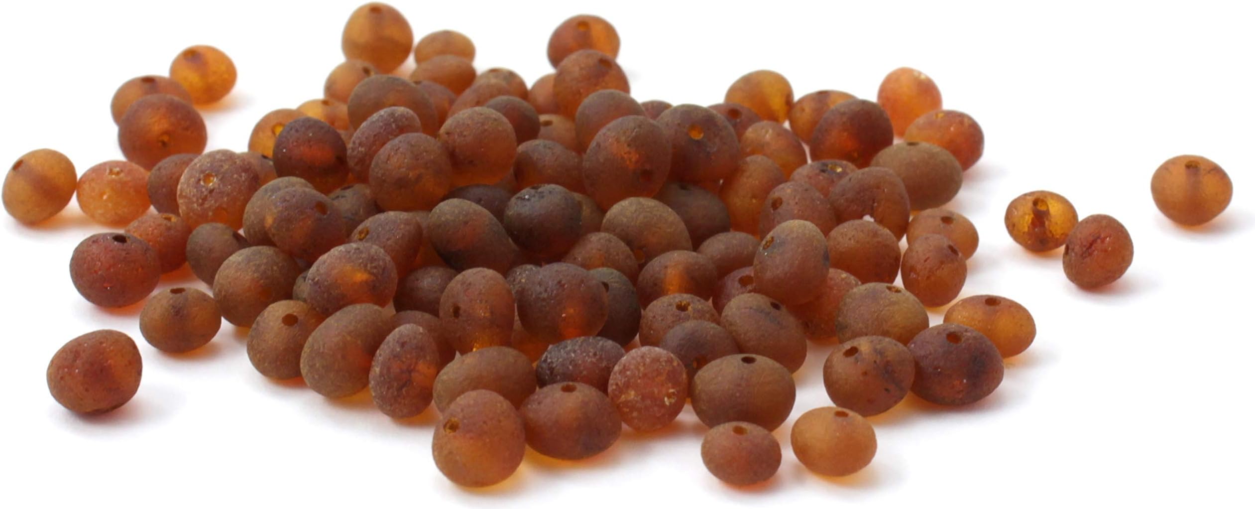 TipTopEco Loose Baltic Amber Beads - 10 Grams - Raw Cognac Color - 6-7 mm Size - with Pre-drilled Holes (Raw Cognac, 6-7 mm)