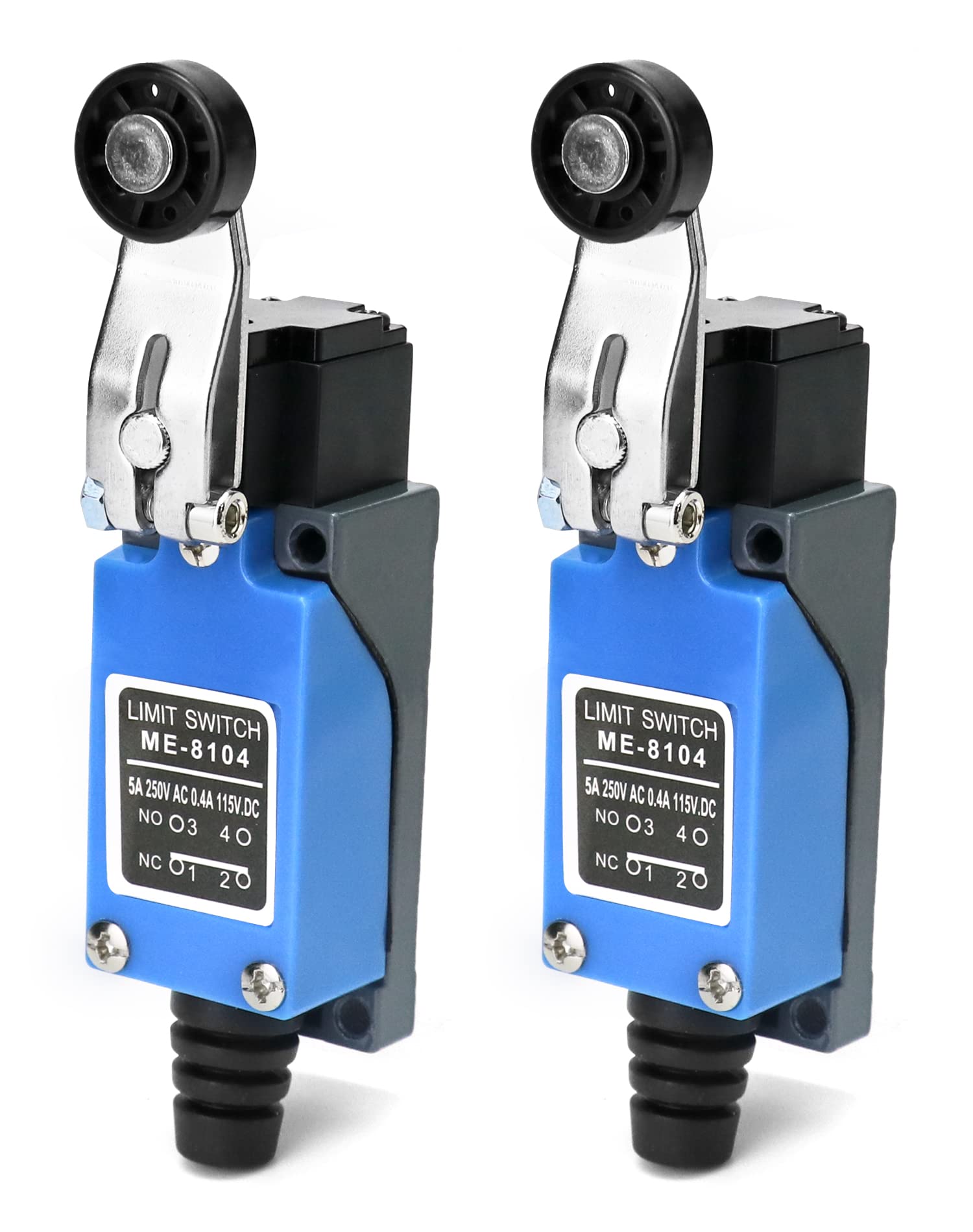 QWORK® Roller Lever Arm Limit Switch ME-8104 10A 250VAC , 2Pcs