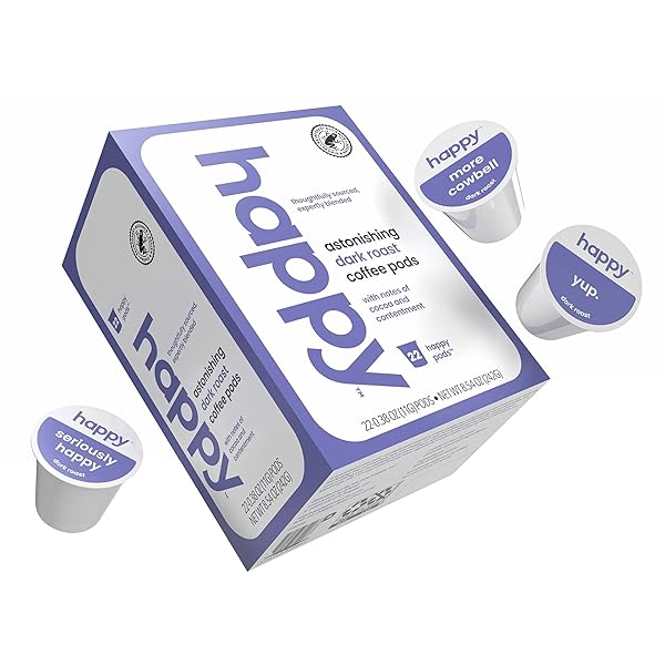 HAPPY COFFEE DARK ROAST COFFEE PODS, 22 COUNT,...