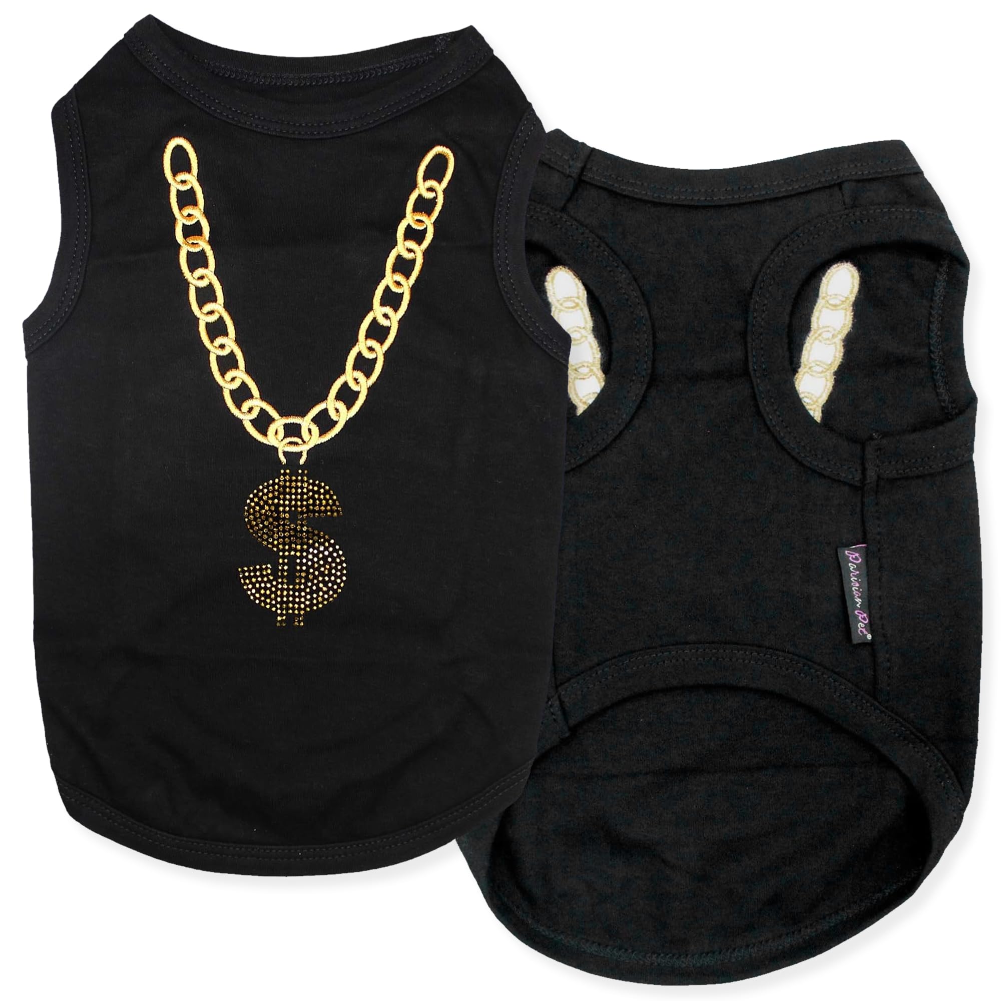 Parisian Pet Funny Cute Dog Cat Pet Shirts Caution Can't Control My Licker, I Work Out, Little Monster, WTF, BFF, Bling $, Got Treats, Babe Magnet, Little Miss Attitude (Bling $, L)