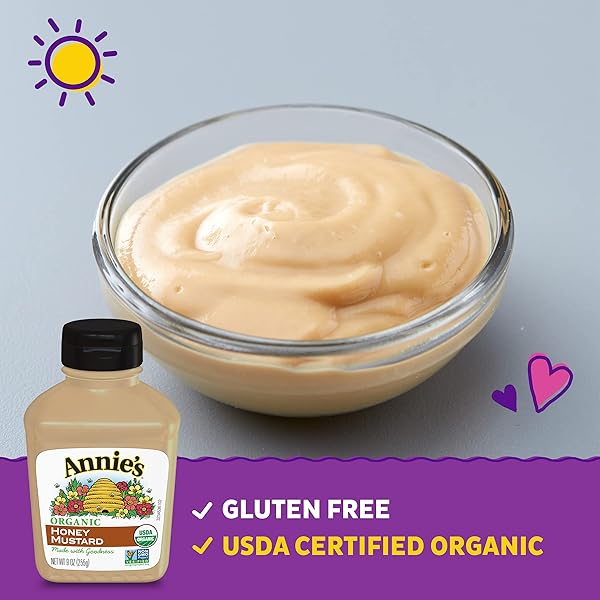 ANNIE’S ORGANIC HONEY MUSTARD, GLUTEN FREE, 9 OZ