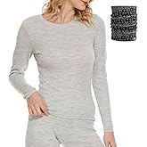 MERINNOVATION Merino Wool Base Layer Women Size M 250GSM 100% Merino Wool Long Sleeve Thermal Shirts for Women for Skiing Hiking