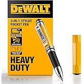 DEWALT 3-in-1 Mini Stylus Pocket Pen, OTG Tablet Pens for iPad, EDC Touch Screen Pens, Ballpoint w/Touchscreen Tip, Keypad Ta