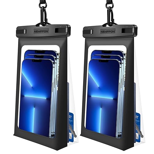 newppon Floating Large Waterproof Phone Case :2 Pack Float Underwater  Cellphone Holder Protector Universal Floatable Cell Water Proof Dry Bag  Pouch