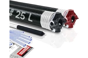 KAIMINDOGZ Pair of 2" Garage Door Torsion Springs Set with Non-Slip Winding Bars & Gloves, High Quality Precision Electrophoresis Black Coated, for Replacement & Installation, MIN 16,000 Cycles (0.218x2''x25'')