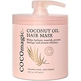 Cocomagic Coconut Oil Hair Mask - Repairs Damage, Prevents Frizz, Restores & Adds Shine | Protein Rich & Extra Hydrating | Paraben Free, Cruelty Free, Made in USA (16 Fl Oz)